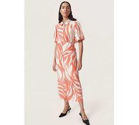 Soaked in Luxury Wynter Midi Short Sleeve Shirt Dress Coral Multi