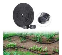 Soaker Hose 75FT for Garden Beds - 3/4" Heavy Duty Double Layer Drip Irrigation Hose, Save 85% Water- Linkable Flat Soaker Hose for Lawn Flower Bed Vegetable Field Effective Watering