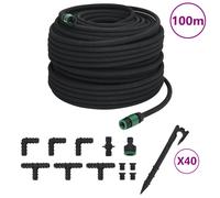 Soaker Hose Rubber Black 100 m 1/2in Universal Connector Garden Drip Irrigation