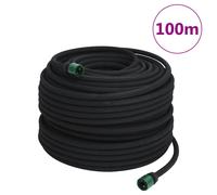 vidaXL 100m Black Rubber Soaker Hose for Garden Irrigation, Drip Weeping Pipe with Flexibility and Easy Coil Storage
