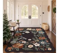 SOANNY Rug Living Room, Soft Washable Non Slip, Midnight Black, 120x170cm