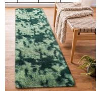 SOANNY Runner Rug, Living Room Tie-Dye Carpet, 80x300cm Dark Green | Machine Washable, Non Slip, Plush Cozy Soft, Hallway Entryway Corridor Bedroom Dorm Office Sofa Side Kids Room Decor
