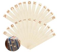 Soaoo 26 Pcs Wooden Vinyl Record Dividers Alphabetical A-Z 2 Sided Horizontal and Vertical Poplar Record Dividers Vinyl Album Organization LP Separators for CD (14.17 x 1.57 Inch)