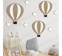 Soaoo 9 Pcs Hot Air Balloon Decorations Nursery Wall Decor Boho Wooden Sign Hot Air Balloon Nursery Baby Shower Decorations for Bedroom Classroom Playroom Wall Art