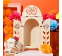 Soaoo Dia De Los Muertos Ofrenda Shadow Box, Wooden Day of The Dead Shadow Box, Skull Papel Picado Day of The Dead Decorations, Altar Ofrenda Supplies, Remembrance Picture Frame(1 Piece)