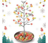 Soaoo Festive Gumdrop Tree Christmas Nostalgic Gum Drops Artificial Tree for Table Centerpiece Christmas Decorations for Tabletop Display Ornament Candy Themed Party Supplies Xmas (Antique Silver)