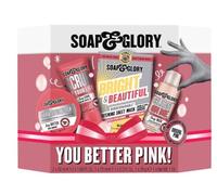Soap and Body Glory You Better Pink! Mini Gift Set | Luxurious Body Care with Body Wash, Butter & Scrub + Radiance Boosting Sheet Mask | Perfect Birthday Gifts for Skin Care Lovers | Pack of 4