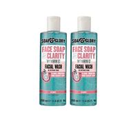 Soap And Glory Face Soap And Clarity Vitamin C 3 In 1 Daily Detox Foaming Soap Facial Cleanser 350ML Bundle Of 2 - Face Wash Women For Birthday, Valentines, Mothers Day, Christmas