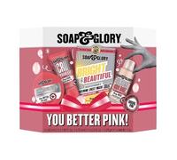 Soap and Glory You Better Pink! Mini Gift Set | Luxurious Body Care with Body Wash, Butter & Scrub + Radiance Boosting Sheet Mask | Perfect Birthday Gifts for Skin Care Lovers | Pack of 4