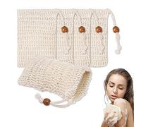 Soap Bags, 4 x Organic Soap Bags, Sisal Soap Bags, Natural, Foaming and Drying Soap, Exfoliating, Massage, Soap Bag, 100% Cotton