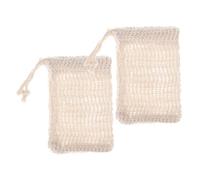 Soap Bags with Drawstring Soap Saver Pouch for Foaming and Drying Sisal Fiber Bath Exfoliating Mesh 2 Pcs