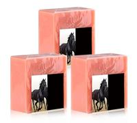 Soap Bar, 3Pcs Bar Soap Natural Horse Oil Essence 2.36x2.36x0.98"Skin Care and Oil Control for Home Bathroom