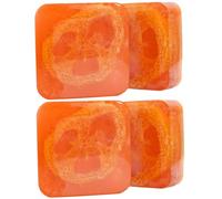Soap Bar for Face and Body, 4PCS 100g Natural Lemon Loofah Soap, Essential Oil Loofah Soap Bar, Turmeric Honey Soap Bar