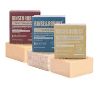 Soap Bar Gifts for Men-3Pack Cleansing Hand Soap Soap Set,Leather, Sandalwood, Teakwood Mens Soap| 3.5 oz of 3 Bars Christmas Valentine's Day Father Day Gifts