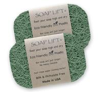 Soap Bar Holder - Flexible Shower Tray with Self-Draining Design - Soap Saver Pad Made of BPA-Free Bioplastic - Handmade Soap Lifts for Bar Soap, Dishes, Shower & Bathroom Sink - 2-Pack (Sage Color)