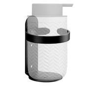 Soap Bottle Dispenser Holder,Wall Mounted Stainless Steel Tooth Brush Stand, Self Adhesive/Wallmount for Bathroom & Kitchen (Black)