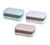 Soap Box, Dustproof & Hygienic Storage, 13.2x8x5cm, 2 Layers Soap Dish with Lid, Portable Bar Case Box, Compact & Travel-Ready, for Bathrooms, Showers, Bathtubs, Kitchens, Sinks, Dishwashing Areas