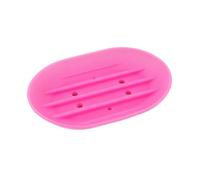 Soap Box Silicone world Bathroom Dish Plate Case Home Shower Travel Hiking Holder Container Soap Box Rack Flexible(Rose red)