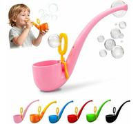 Soap Bubble Pipe, 3D Print Bubble Blower Wand, 1960s Vintage Magic Bubble Pipe,Outdoor Fake Bubble Pipe Stress Relief Toy (Pink)