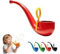 Soap Bubble Pipe, 3D Print Retro Bubble Blower, Reusable Colorful Fun Bubbles Blowing Pipe, 1960s Vintage Magic Bubbles Pipes, Outdoor Fake Bubble Pipes Stress Relief Toy for Kids & Adults (Red)