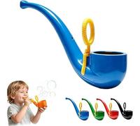 Soap Bubble Pipe, 3D Print Retro Bubble Blower, Reusable Colorful Fun Bubbles Blowing Pipe, 1960s Vintage Magic Bubbles Pipes, Outdoor Fake Bubble Pipes Stress Relief Toy for Kids & Adults (Blue)