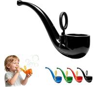 Soap Bubble Pipe, 3D Print Retro Bubble Blower, Reusable Colorful Fun Bubbles Blowing Pipe, 1960s Vintage Magic Bubbles Pipes, Outdoor Fake Bubble Pipes Stress Relief Toy for Kids & Adults (Black)