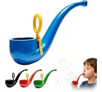 Soap Bubble Pipe, Novelty 3D Printed Pipe Bubble Blower Toy, Funny Pipe-Shaped Bubble Blower, Reusable Outdoor Party Gift,for Backyard Parties & Birthdays (Blue)