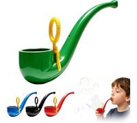 Soap Bubble Pipe, Novelty 3D Printed Pipe Bubble Blower Toy, Funny Pipe-Shaped Bubble Blower, Reusable Outdoor Party Gift,for Backyard Parties & Birthdays (Green)