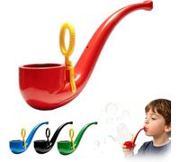 Soap Bubble Pipe, Novelty 3D Printed Pipe Bubble Blower Toy, Funny Pipe-Shaped Bubble Blower, Reusable Outdoor Party Gift,for Backyard Parties & Birthdays (Red)