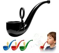 Soap Bubble Pipe, Novelty 3D Printed Pipe Bubble Blower Toy, Funny Pipe-Shaped Bubble Blower, Reusable Outdoor Party Gift,for Backyard Parties & Birthdays (Black)