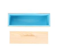 Soap Cutter Box Silicone Mold Wooden Case High Temperature Resistant with Tools and Scales for Handmade Soaps Chocolates Cakes Food Grade Material 28.5x9.5x9cm