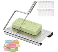 Soap Cutter for Handmade Soap,Stainless Steel Soap Cutters with Scale for Soap Making Loaf Slicer,DIY Craft Soap, Candle or Kitchen Butter Cheese.Includes 10 soap Bags
