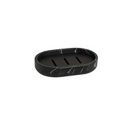 Soap Dish Bamboo Soap Holder Suitable for Bath and Shower Double Drain Soap Dish 12.3 x 8 x 2 cm Black Marble Texture