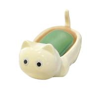 Soap Dish - Cat Shape, Self Draining Design, Bathroom, Soap Dish, Kitchen Soap Dish | Portable Cat Shaped Stand In Durable For Use On The Kitchen Counter