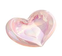 Soap Dish Ceramic Soap Holder Heart Shaped Water Outlet Design Dishes Soap Holder(Pink)