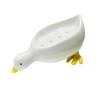 Soap Dish For Shower - Cute White Duck Self-Draining Soap | Soap Holder Sink Bathroom | Cute White Duck Self-Draining Soap Saver Holder | For Bathroom Restroom And Kitchen Tub
