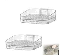 Soap Dish for Shower, Wall-Mounted Soap Holder, Bathroom Soap Holder With Drain, Wall-Mounted Soap Holders, Soap Holders with Drip Tray, Kitchen Sponge Holder, Transparent, Set Of 2