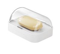 Soap Dish, Soap Box with Lid, Wall Mounted Soap Holder, Drill-Free, Soap Dish with Drainage, Removable Shower Case, Bathroom Accessories for Bathrooms and Gyms