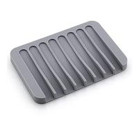 Soap Dish Soap Holder Soap Savers, Silicone Soap Holder for Bathroom, Shower, Kitchen, Counter Top, Self Draining Keep Soap Bars Dry Gray 1PCS