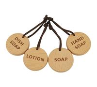 Soap/Dish Soap, Lotion/Hand Soap Signs Wooden Hanging,Soap Dispenser Label Suitable for All Bottled Good Bathroom Accessories (Natural Wood Color)