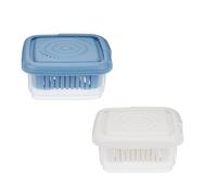 Soap Dish, Square Soap Travel Case with Drainage Layer, Leak-Proof Soap Container for Gym, Bathroom, Traveling, Camping, Soap Bar Shampoo Holder for Shower (Blue+White)