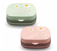 Soap Dish Travel Soap Box With Lid Holder Containers Portable Soap Case Bar Hand Soapboxes Closable Storage For Shower Hiking Camp School Gym Bathroom Accessories Assorted Colors (2Pc)