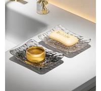 Soap Dish with Drainage, 2 PCS Travel Portable Soap Holder Plastic Soap Dishes for Bathroom for Bathroom, Kitchen, Counter Top, Traveling, Camping