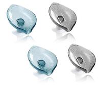 Soap Dish with Drainage, Shower Soap Dish with Suction, Soap Holder for Efficient Water Drainage, Set of Four in Grey and Blue, Dimensions 12 x 10 x 8.8 cm