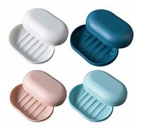 Soap Dish with Lid Travel Case - Leakproof Soap Box Container Holder - 4PCS