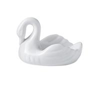 Soap Dishes Draining Elegant Swan Shape Fluted Design Ceramic Tray New Home Essentials(White)