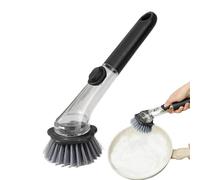 Soap Dispense Brush, Kitchen Cleaning Scrubber Tool, Built in Liquid Soap Release System Anti Leak Press Pump, for Pots Pans Sink Stove Kitchen Cleaning Dishwashing, Ergonomic Grip, Multi Use