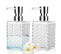 Soap Dispenser,2 Pack 12 Oz Acrylic Stylish Hand Liquid Soap Dispenser Laundry Lotion Dispenser Pump Bottle for Bathroom,Countertop,Laundry Room,Kitchen Sink