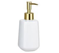 Soap Dispenser, 300ml Ceramic Liquid Dispenser Refillable Hand Lotion Pump Bottles Shampoo Conditioner Shower Gel Dish Detergent Storage Container for Bathroom Countertop Kitchen Laundry Room, Square