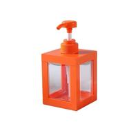 Soap Dispenser 500/750/1000ML Large-capacity Lotion Dispensing Bottle Square Empty Pump Shampoo(Orange-500ml)